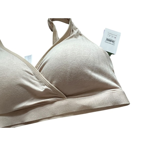 JOYSFUN Maternity Nursing Bra Beige Wrap Front Wirefree Comfort XL - Picture 3 of 9